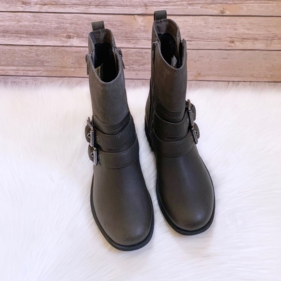 UGG Wilde Slate Waterproof Leather Moto Boots - Picture 3 of 8